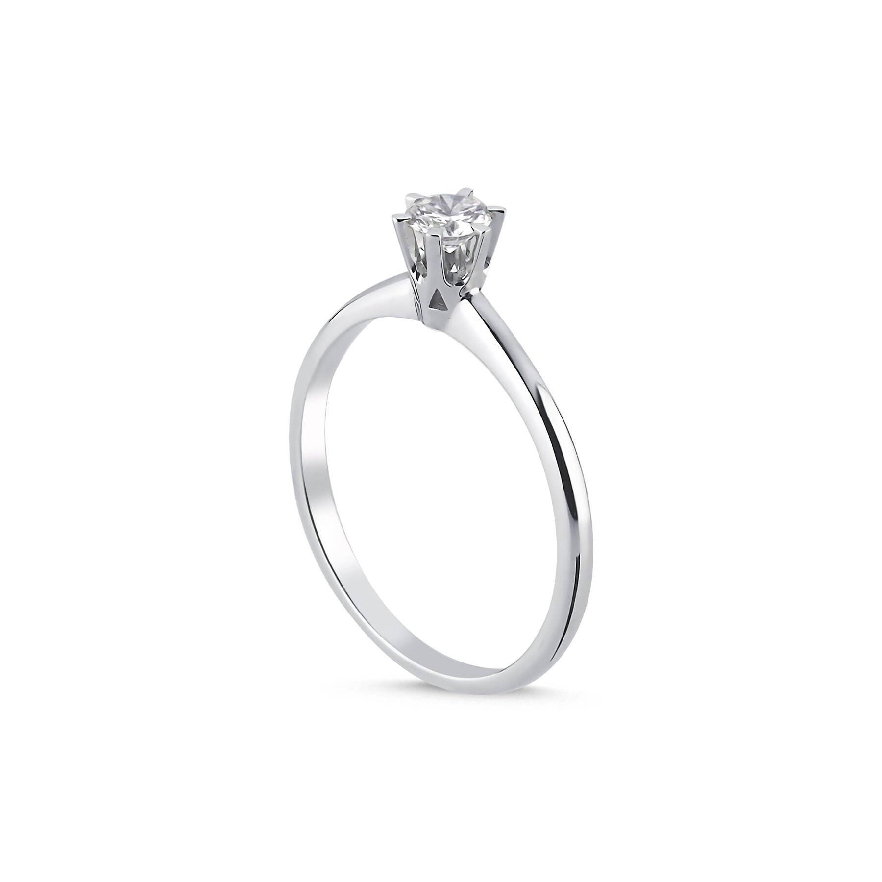 0,25 Karat Laboratuvar Pırlanta 6 Tırnak Tektaş Yüzük